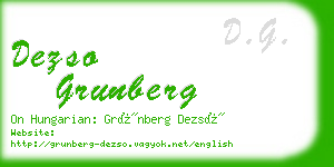 dezso grunberg business card